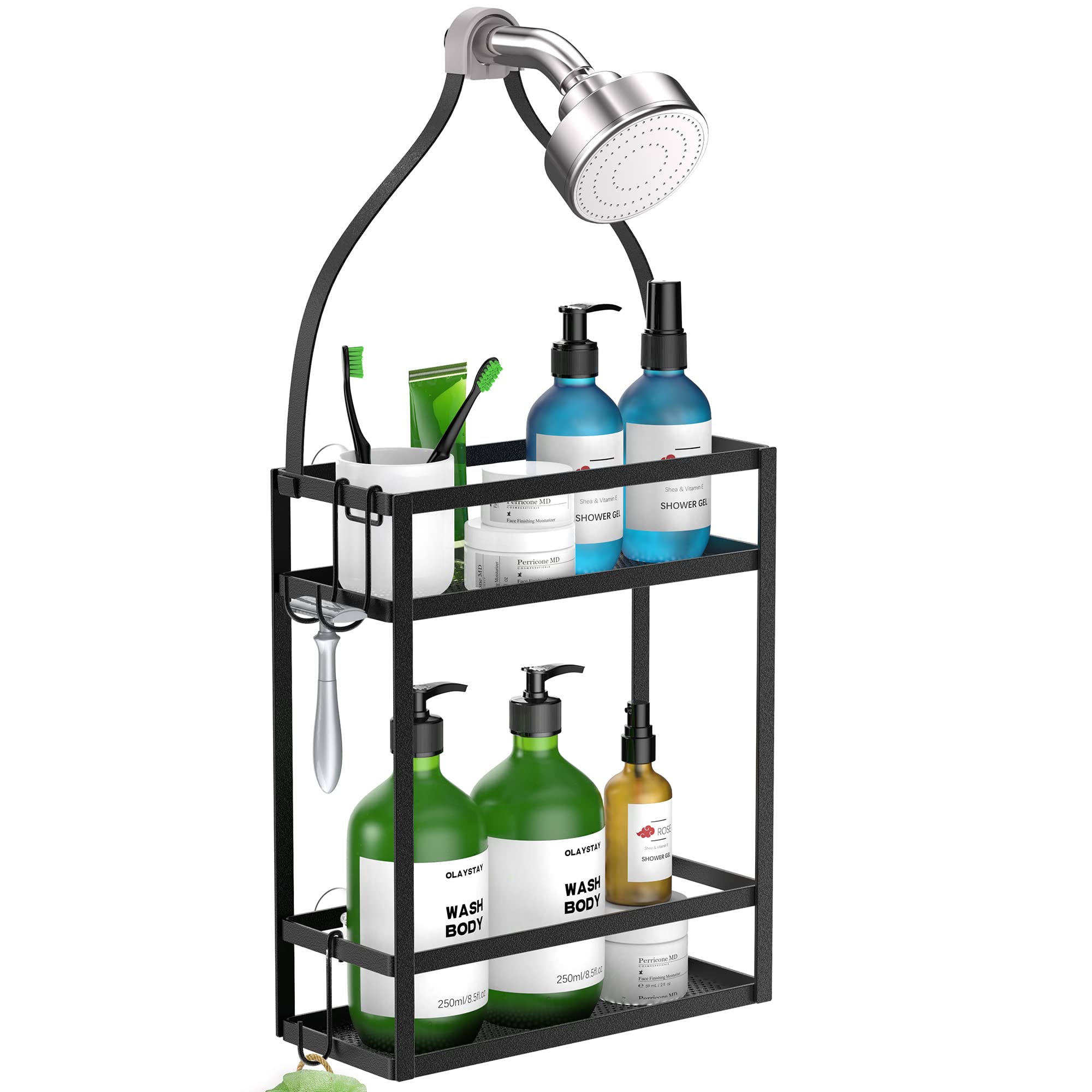 Meangood Shower Caddy, 10.4 x 4.5 x 22.04 Hanging Shower Caddy Organizer Over Shower Head Big Capacity for Shampoo, Conditioner 