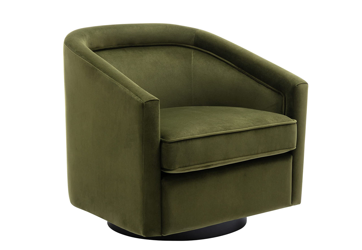 Wovenbyrd classic Mid-century 360-degree Swivel Barrel Accent chair, Sage green Velvet