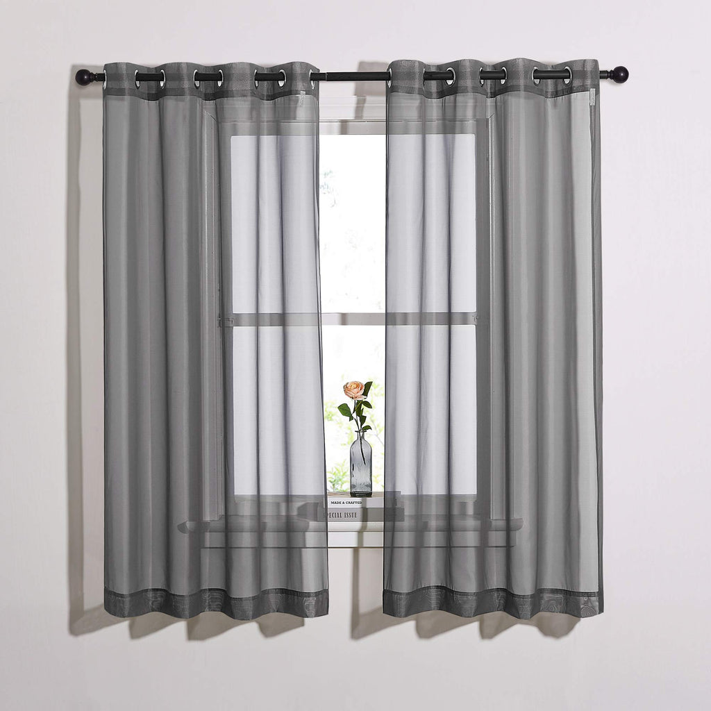 Nicetown Transparent Sheer Curtains Panels - Voile Window Curtain Drapes With Grommet For Bedroom & Kitchen & Dining Room (54'
