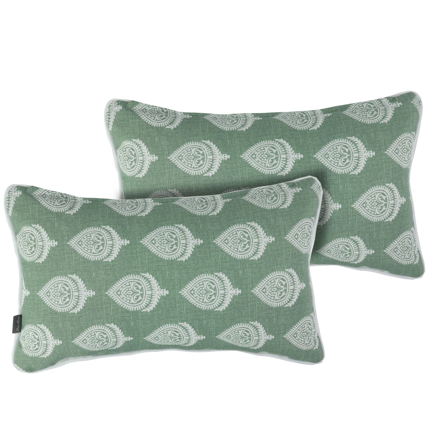 Funhome Set Of 2 Patio Lumbar Pillows With Insert, 12   X20    Water-Repellent Outdoor Lumbar Pillow, Decorative Garden All Weat