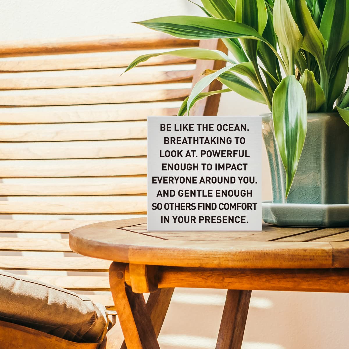 Farmhouse Beach Wooden Box Sign, Be Like The Ocean, Summer Beach Decor For Home Bedroom Bathroom, Inspirational Beach House Ocea