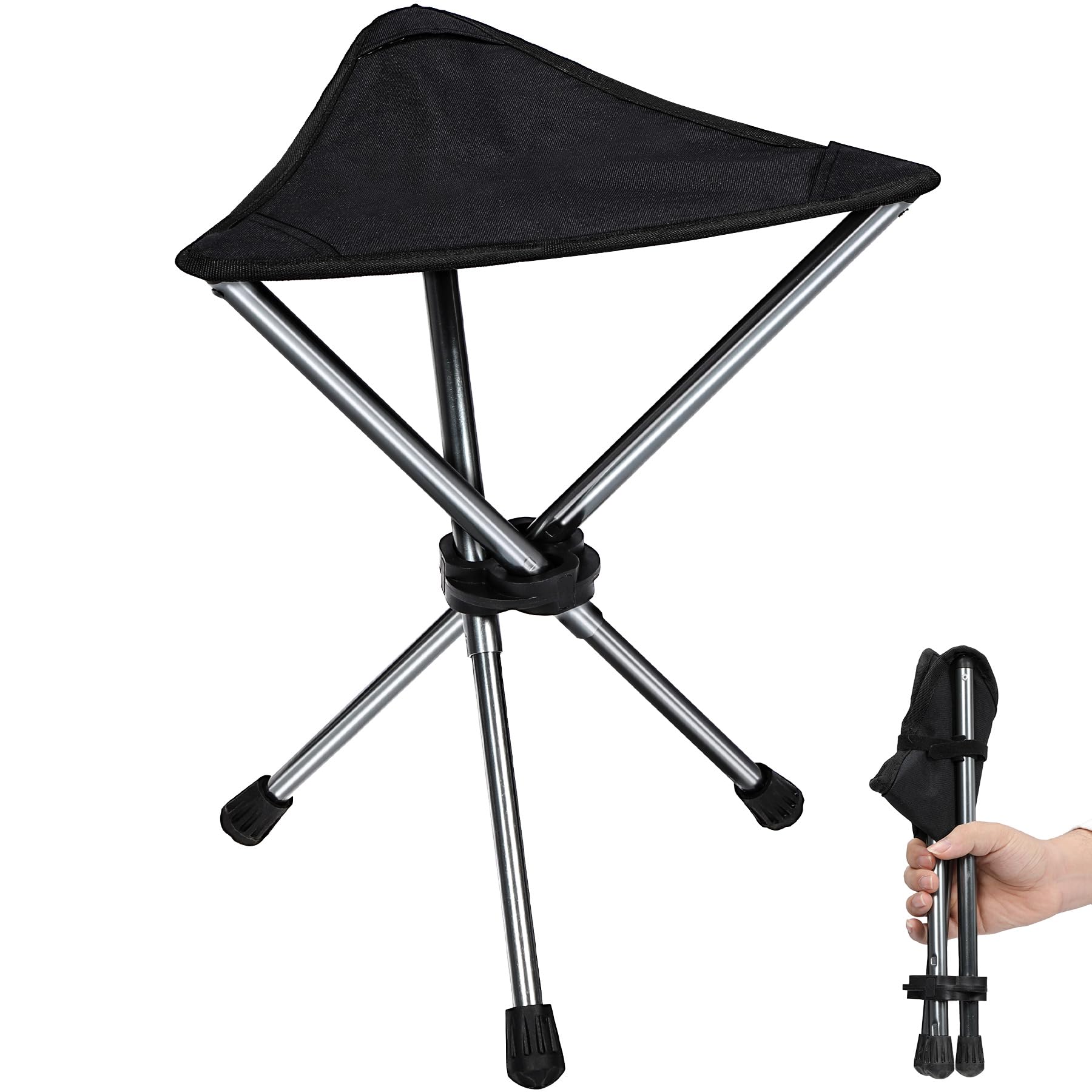 REDCAMP Ultralight Camping Stool with Retractable Legs, Portable 3 Legged Tripod Camping Stools for Adults Fishing Backpacking H
