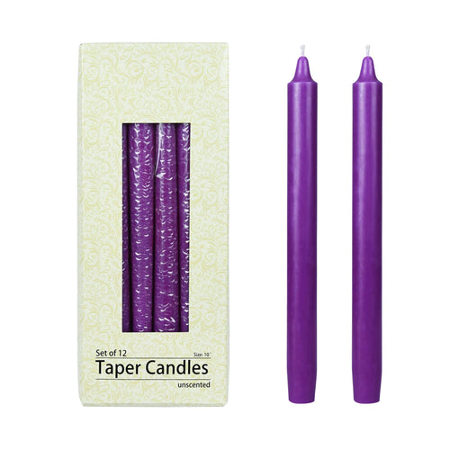 10 Inch Purple Straight Taper Candles