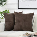 Fancy Homi 2 Packs Dark Brown Big Decorative Throw Pillow Covers 24X24 Inch For Living Room Couch Bed, Farmhouse Boho Home Decor
