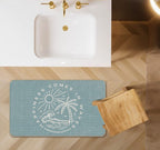 Lacosu Summer Beach House Happiness Comes In Waves Blue Rustic Door Mat Doormat,17'X30' Decorative Coastal Beach House Indoor