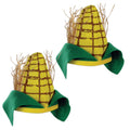 Beistle Unisex Plush Corn Cob Hats, 2 Pieces - Farm Party Supplies, Halloween Costume Dress Up, Harvest Themed Festivals, Novelt