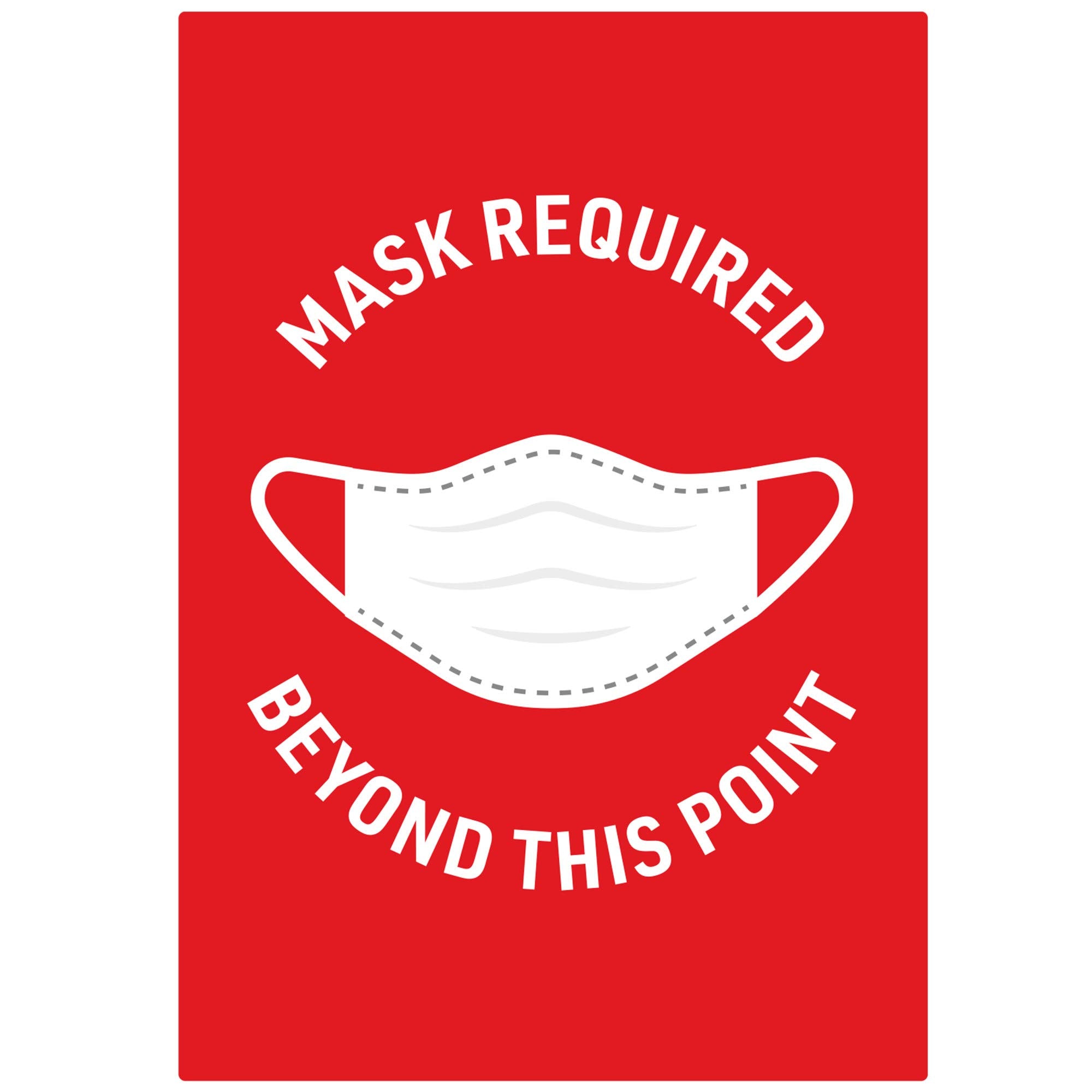 Avery Preprinted Wall Decals, "Mask Required Beyond This Point" Safety Signs, 7" x 10", Red, Tear and Water Resistant, 5 Removable Wall Signs (83177)