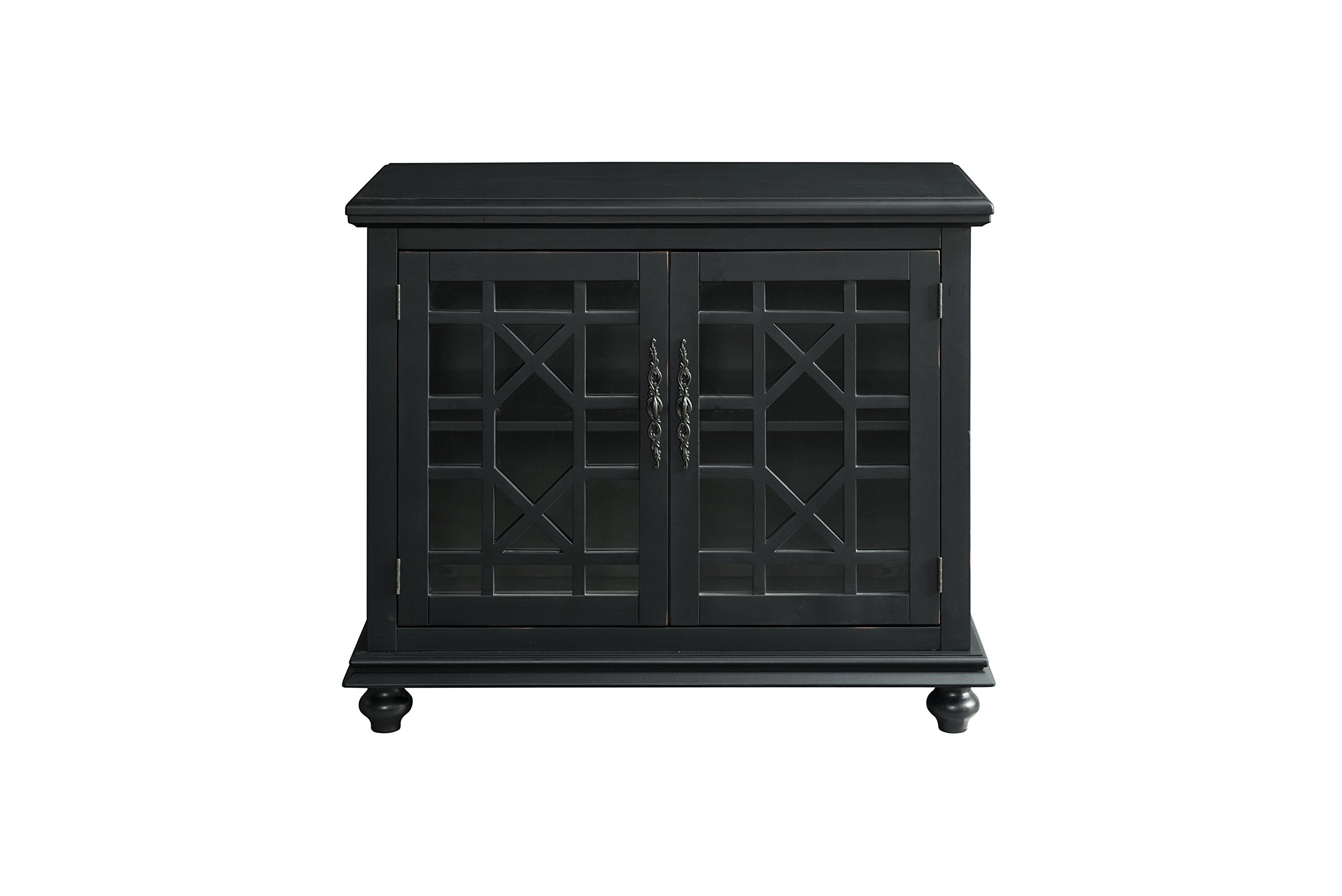 Martin Svensson Home Small Spaces Tv Stand 2-Door Accent Cabinet, 38&quot; W X 32&quot; H, Antique Black