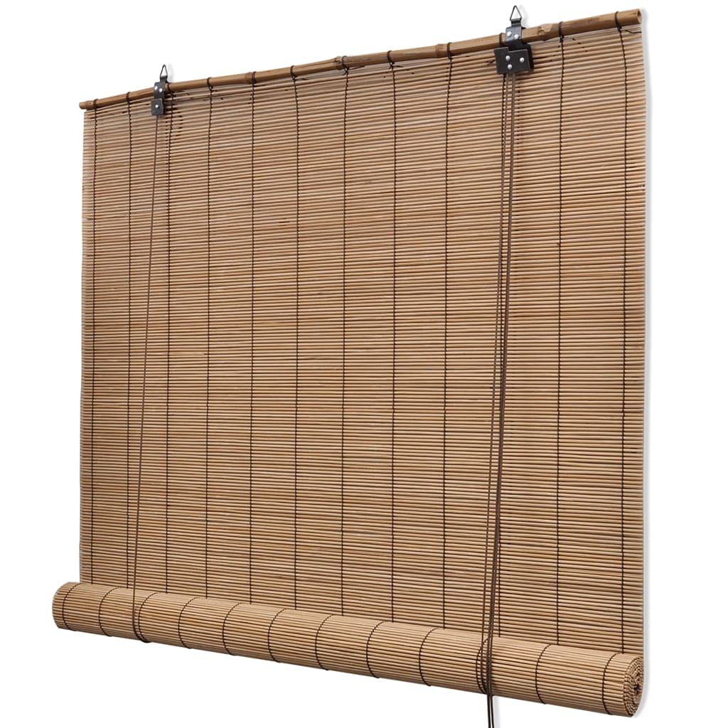 vidaXL Roller Blinds Environmental Friendly Home Bedroom Office Window Blackout Sunshade Privacy Screen Bamboo 59.1&quot; Brown