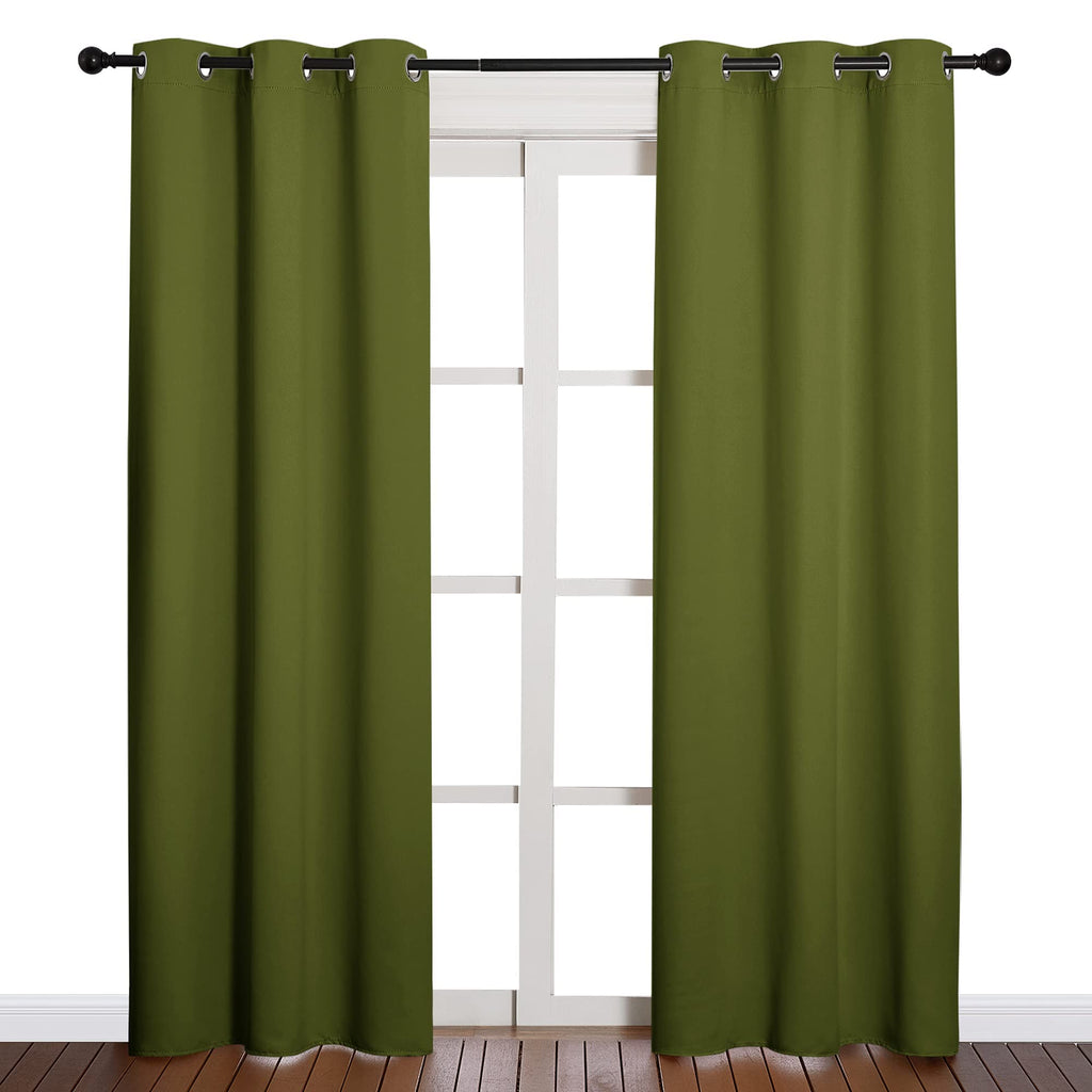 Nicetown Holiday Christmas Decor Thermal Insulated Solid Grommet Blackout Curtains/Drape For Living Room (1 Pair, 42 By 84 Inche