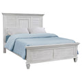 Coaster Home Furnishings Franco Farmhouse Wood Eastern King Size Panel Bed Frame 57-inch Headboard Distressed White 205331KE