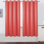 Lemomo 100% Blackout Curtains 52 X 72 Inch/Coral Curtains 2 Panels With Black Lining Room Darkening Thermal Insulated Bedroom Cu