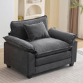 OQQOEE Sectional Sofa, Modular Cloud Couch with Ottoman, Deep Seat Sleeper Sofas with Throw Pillows, Comfy Chenille Single Sofa 