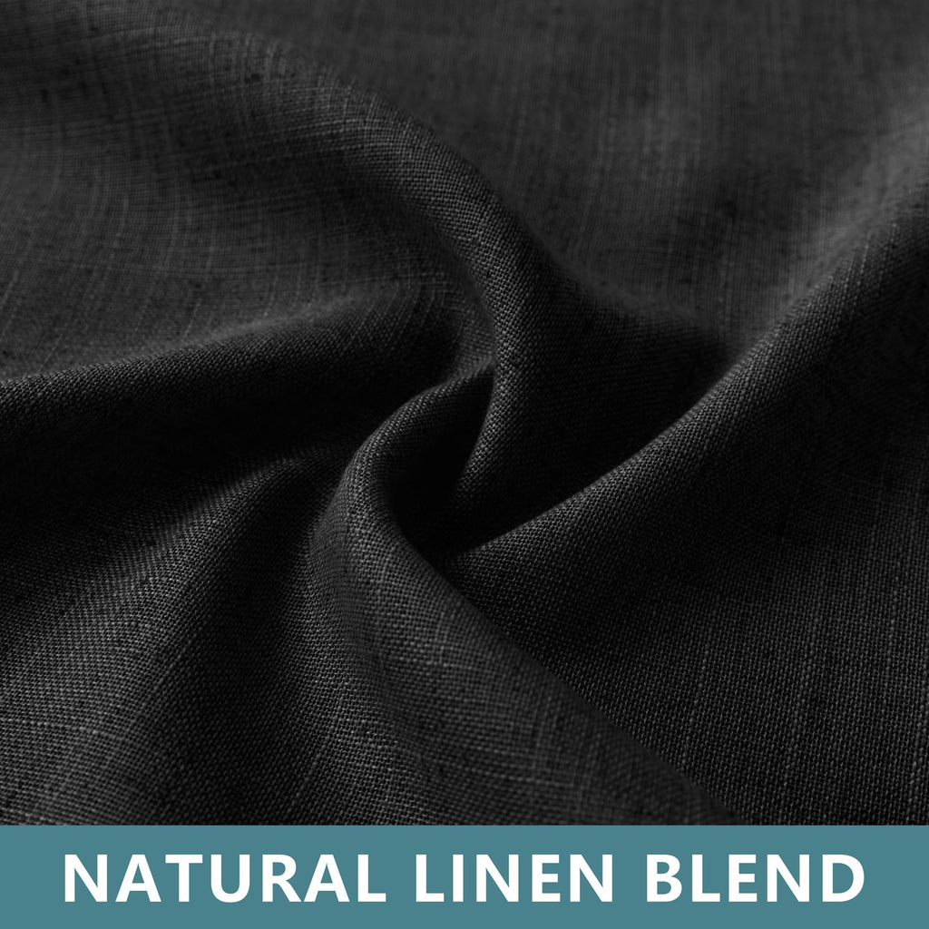 Koufall Black Curtains 96 Inches Long For Living Room,Sheer Linen Boho Canopy Bed Curtains For Bed