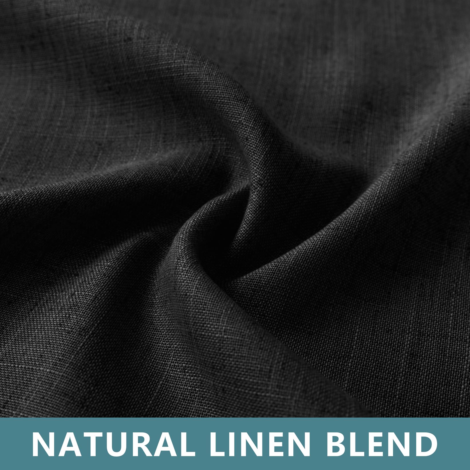 Koufall Black Curtains 96 Inches Long For Living Room,Sheer Linen Boho Canopy Bed Curtains For Bed
