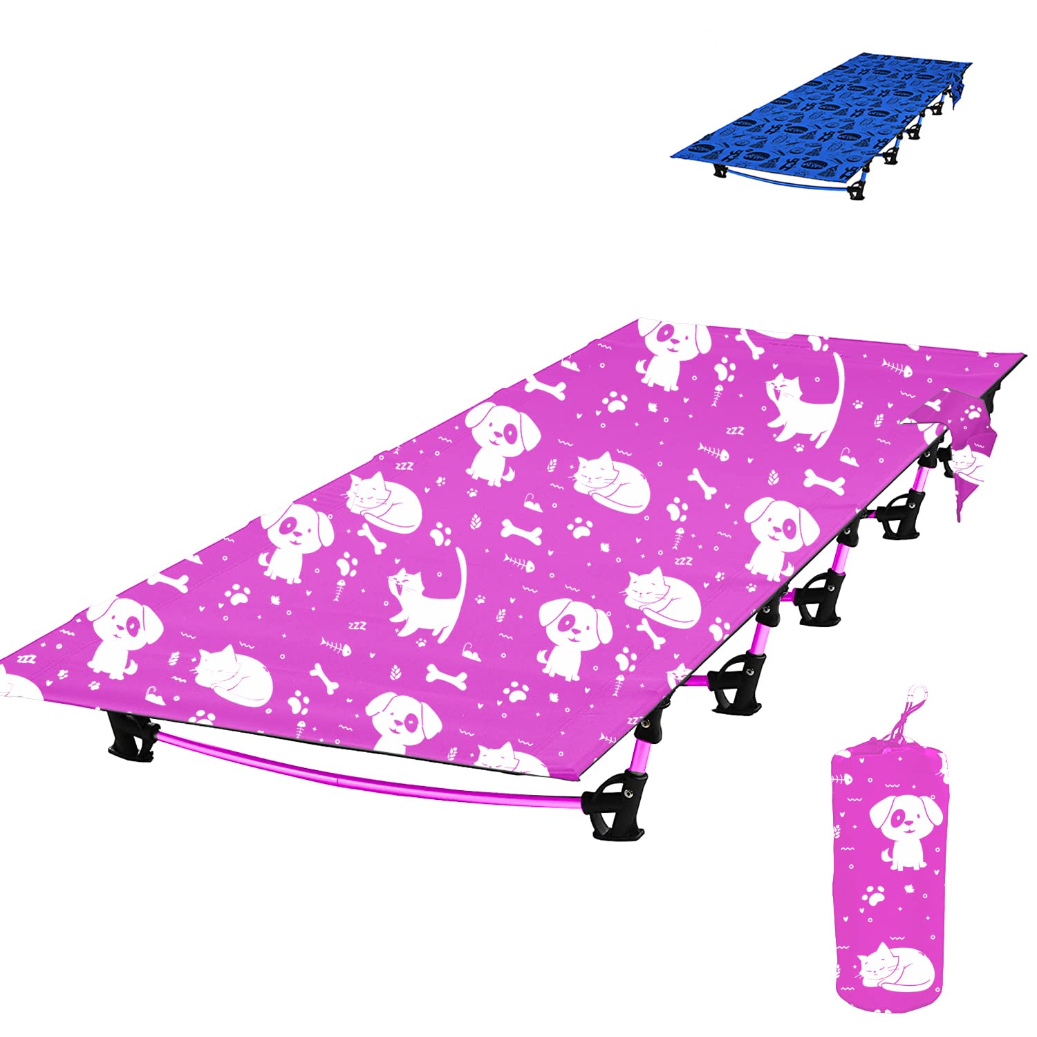 Kids Camping Cot and Toddler Travel Bed | Lightweight and Compact Cots for Sleeping | Portable Folding Cot for Toddler, Kids, Yo