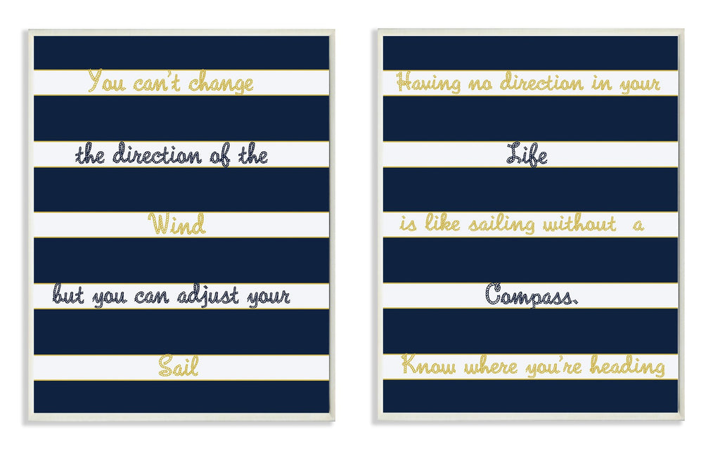 Stupell Home D  cor Nautical Inspirations 2-Piece Rectangle Wall Plaque Set, 10 x 0.5 x 15, Proudly Made in USA