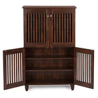 Baxton Studio Fernanda 4-Door Shoe Storage Cabinet, Brown (118-6512-Hit)