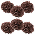 WYZworks Set of 6 - Brown 8 - (6 Pack) Tissue Pom Poms Flower Party Decorations for Weddings, Birthday, Bridal, Baby Showers, Nu