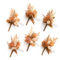 Lings Moment Rust Boho Boutonniere for Men (Set of 6), Terracotta Groom Groomsmen Boutonniere for Wedding,Prom,Homecoming, etc.