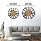 1St Owned Large Wall Clocks For Living Room Decor- Modern 20 Inch Silent Non Ticking Black Roman Numbers Metal Clocks For Farmho