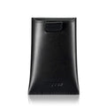 Hiscow Business Card Holder With Flap For Dispensing Cards - Italian Calfskin (Black)