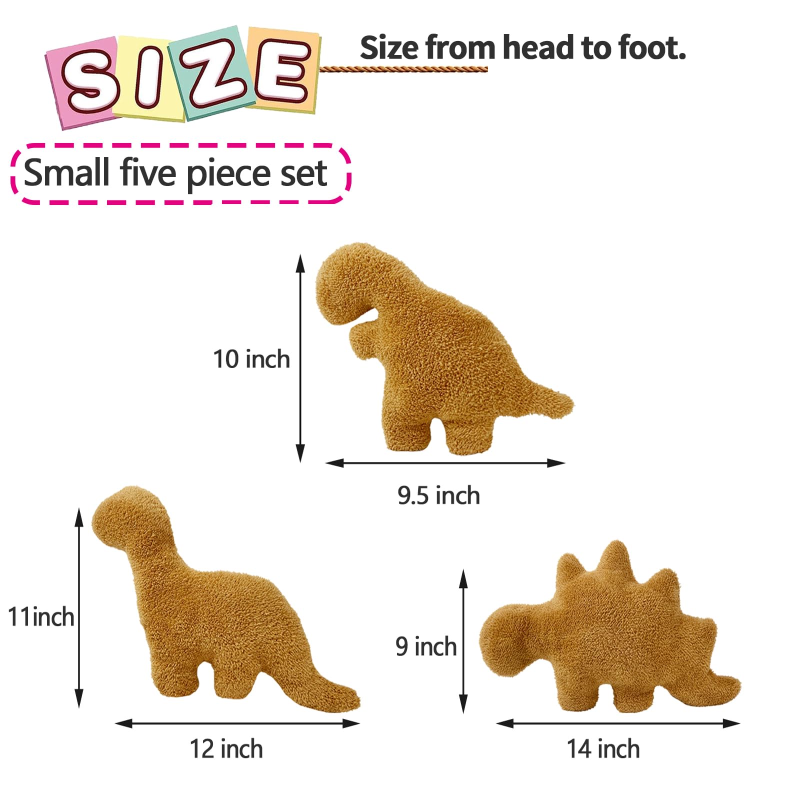 Isaacalyx 3 Pack Dino Nugget Pillow, Funny Gifts For Birthday Gifts, Dinosaur Theme Party Decorations (3 Packs Dino)