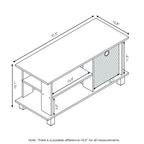 FURINNO Simplistic Entertainment TV Stand with Storage Bin, French Oak Grey/Black,13239GYW/BK