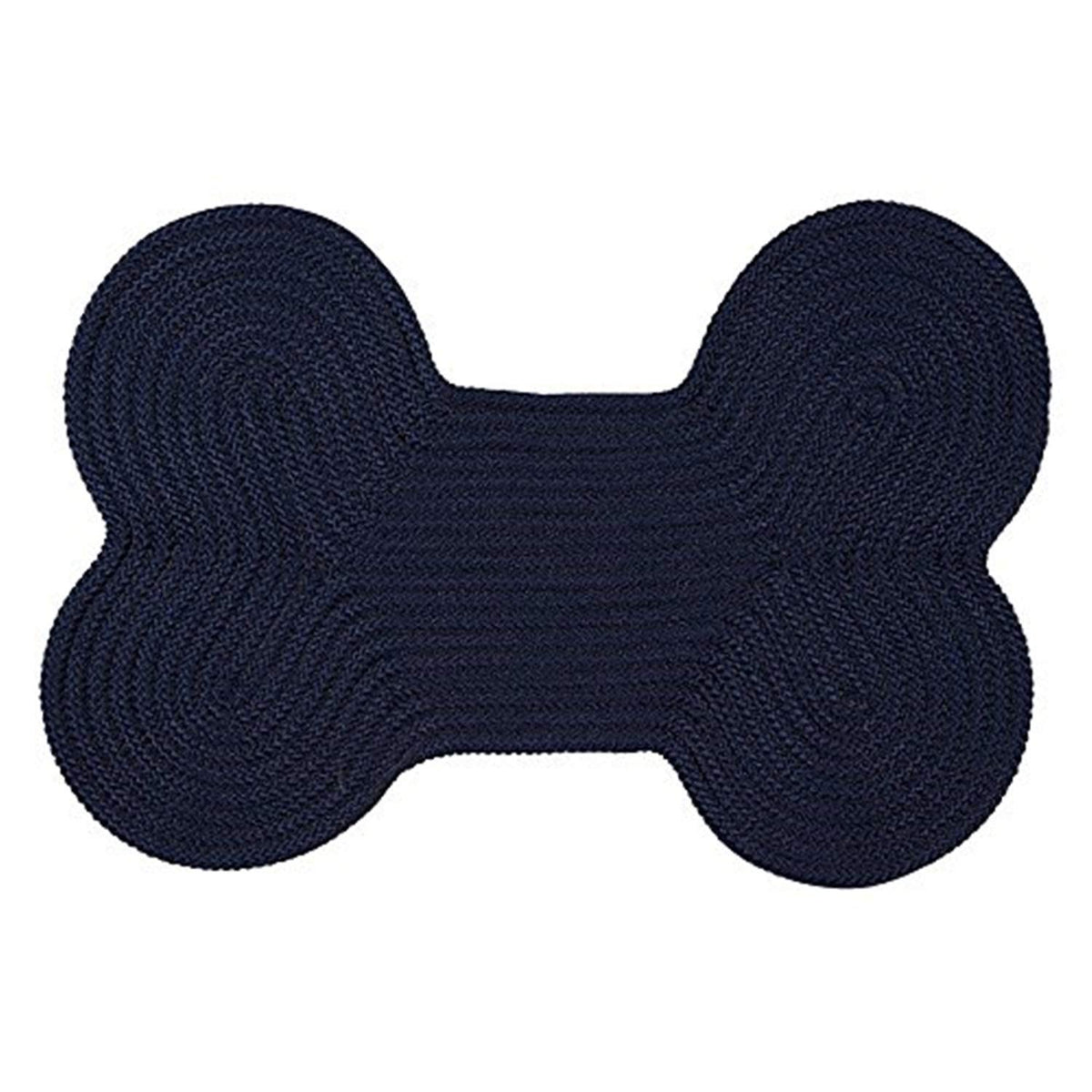 Dog Bone Solid Scatter Rug, 18 By 30-Inch, Navy