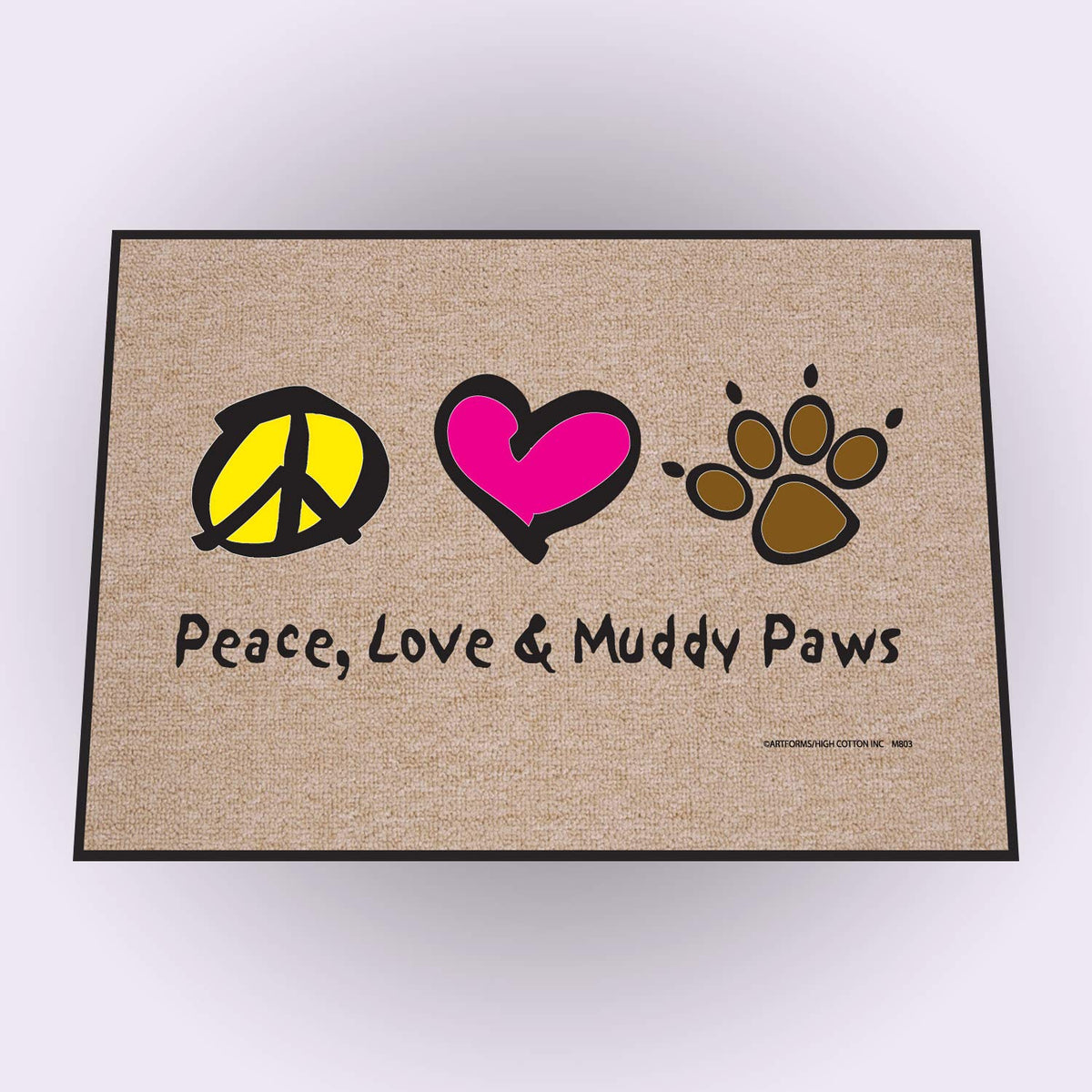HIGH COTTON Peace Love Paws Indoor/Outdoor Doormat