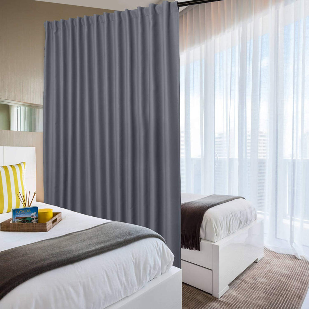 Dwcn Patio Sliding Door Curtains - Extra Wide Curtains For Glass Door, Room Divider Blackout Thermal Curtain Panel With Back Tab