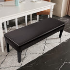 Searchi Waterproof Pu Dining Bench Cover, Stretch Washable Upholstered Bench Slipcover, Pu Bench Seat Protector, Rectangle Bench