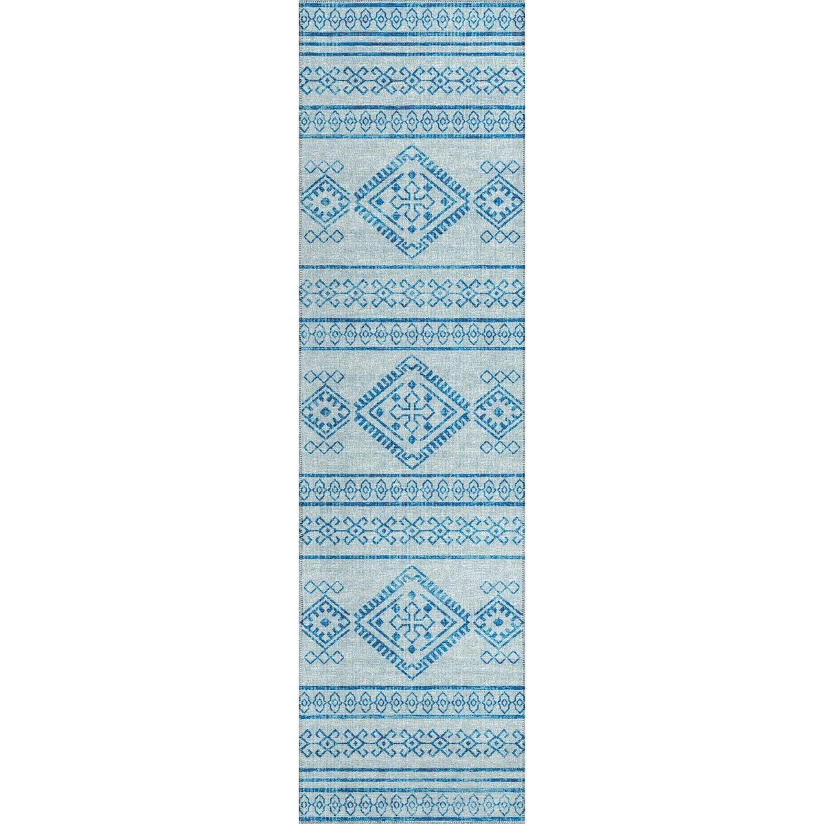 Sedona Sn14 Blue Transitional Rug Runner 2' 3&quot; X 7 ' 6&quot;