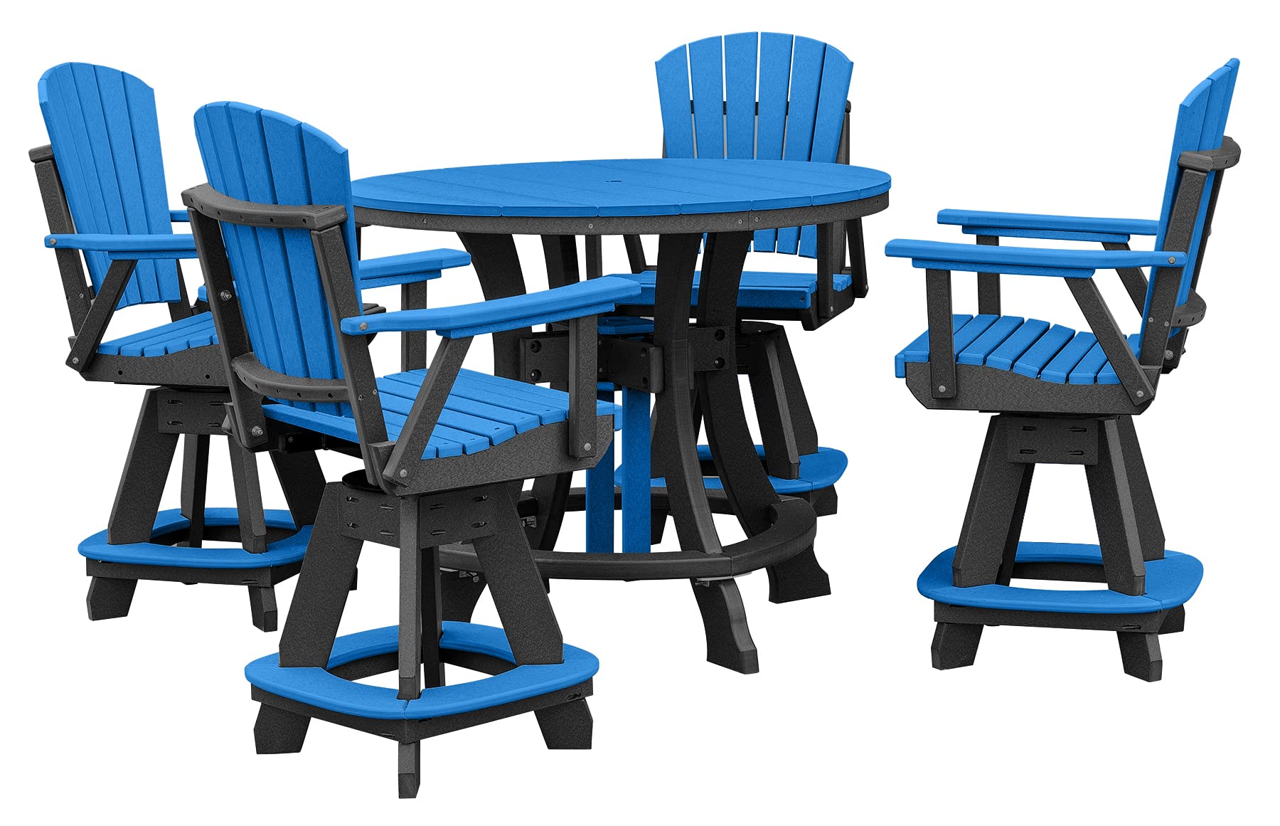 American Furniture Classics Five Piece Round Counter Height Dining Set, Blue/Black