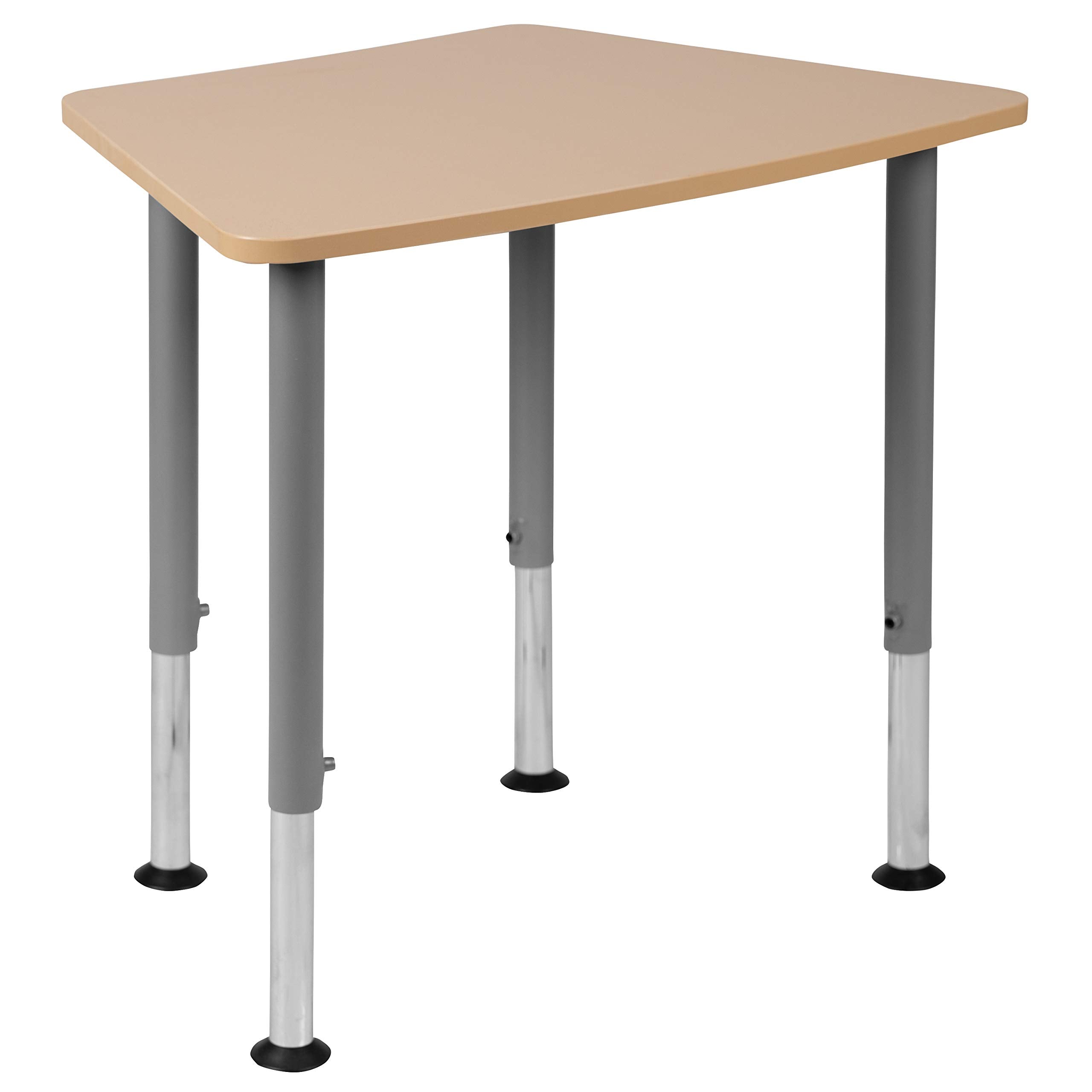 Flash Furniture Billie Hex Natural Collaborative Student Desk (Adjustable From 22.3&quot; To 34&quot;) - Home And Classroom