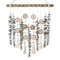 Bathroom Decor Artificial Eucalyptus Greenery Hanging Wall Decor Faux Eucalyptus Leaves Hanging Plant on Wooden Stick with Wicke