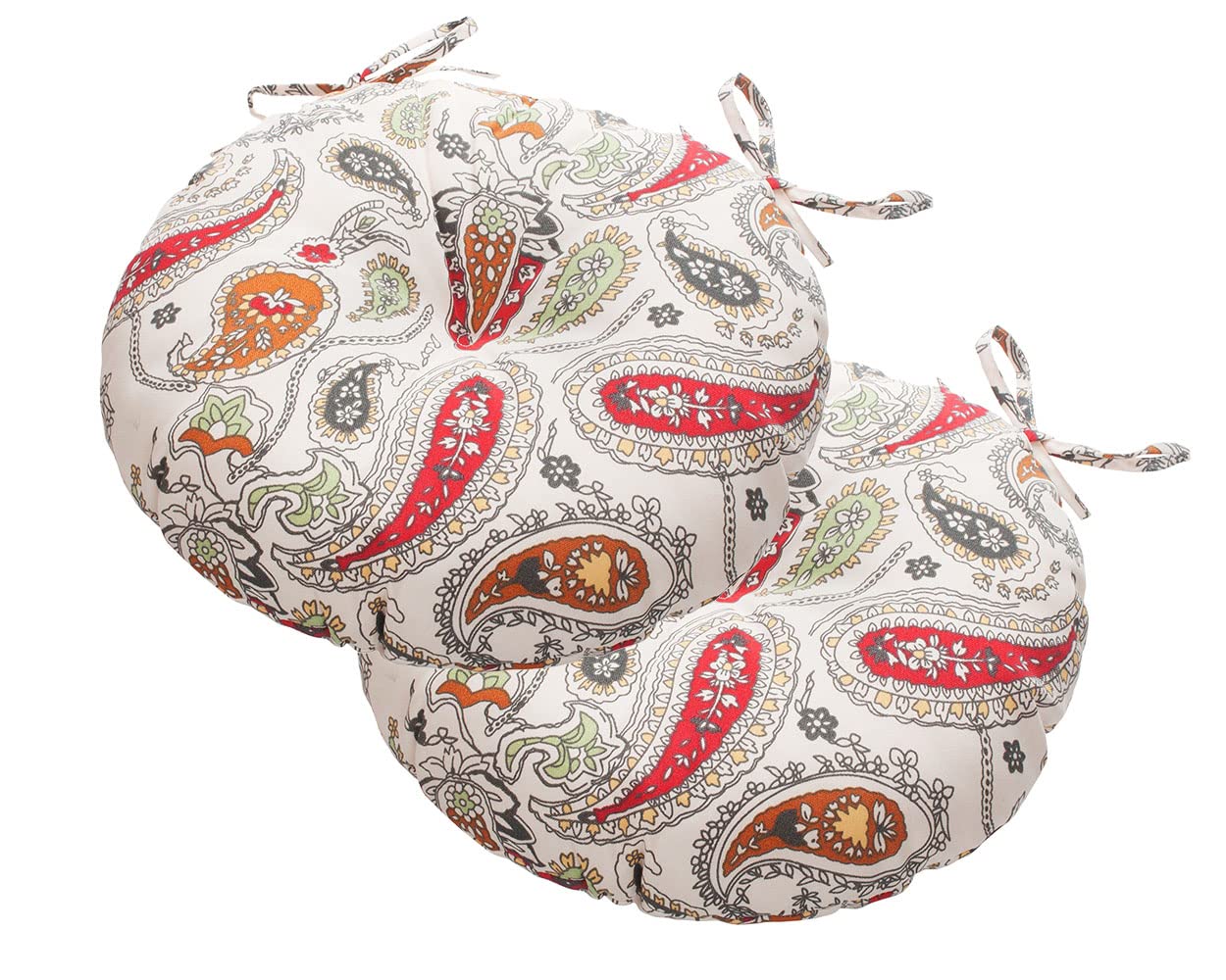 Magpie Fabrics Outdoor Round Bistro Seat Cushions With Ties, Fluffy Tufted Patio Chair Pads 15'X15'X4' Set Of 2 Waterproof Fl