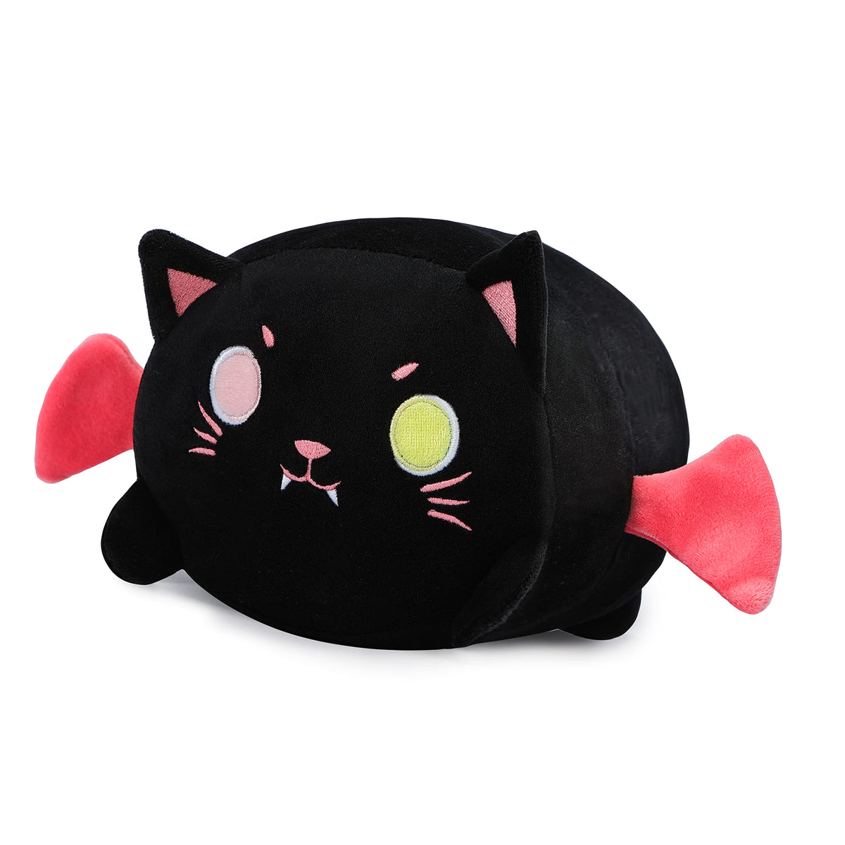Aixini Cute Black Cat Plush Pillow 15.7 Black Kitten Stuffed Animal With Luminous Eyes, Fat Soft Kawaii Plushies Hugging Plush S