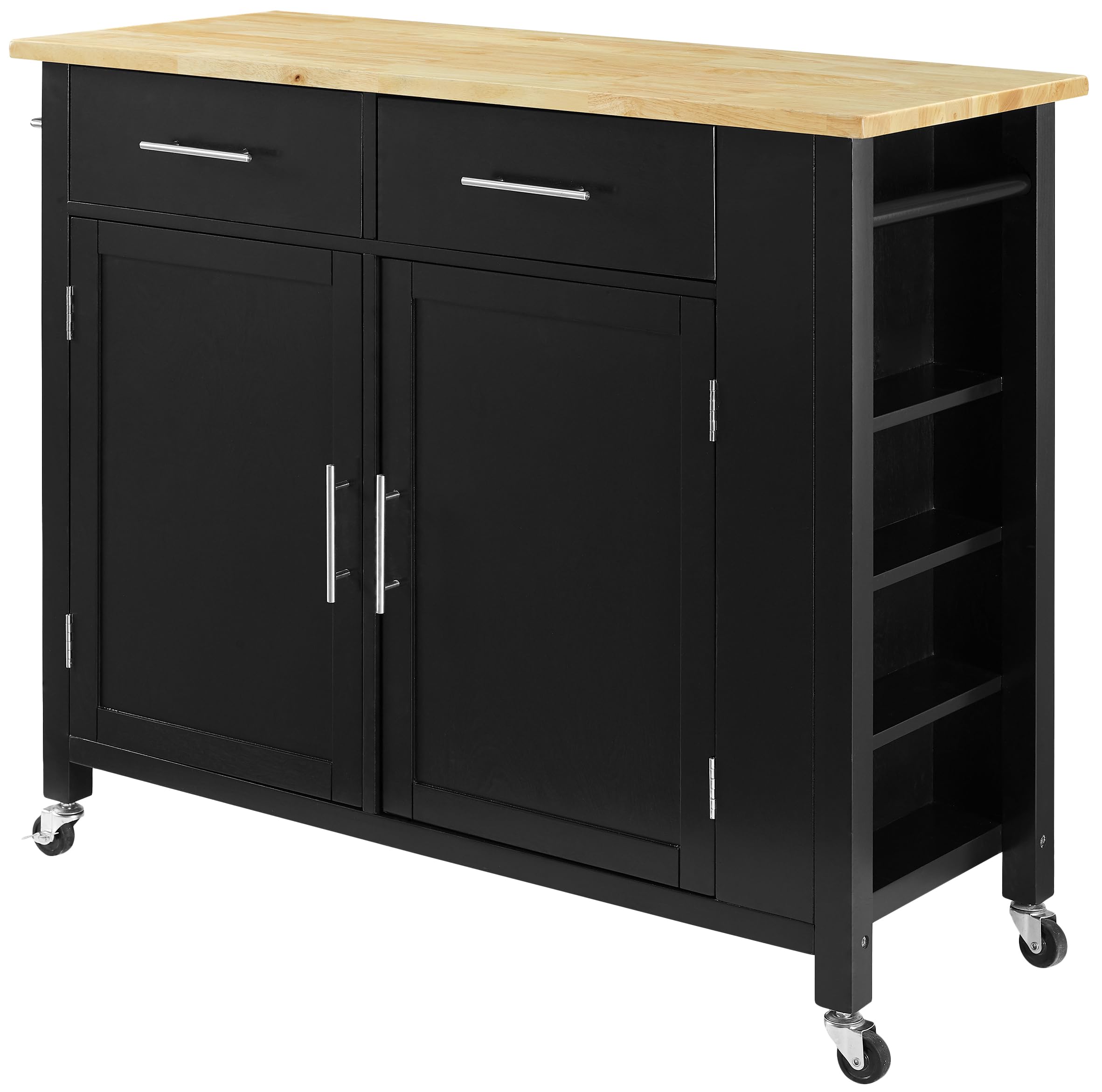 Crosley Furniture Savannah Wood Top Rolling Kitchen Island Cart - Thumbnail 5
