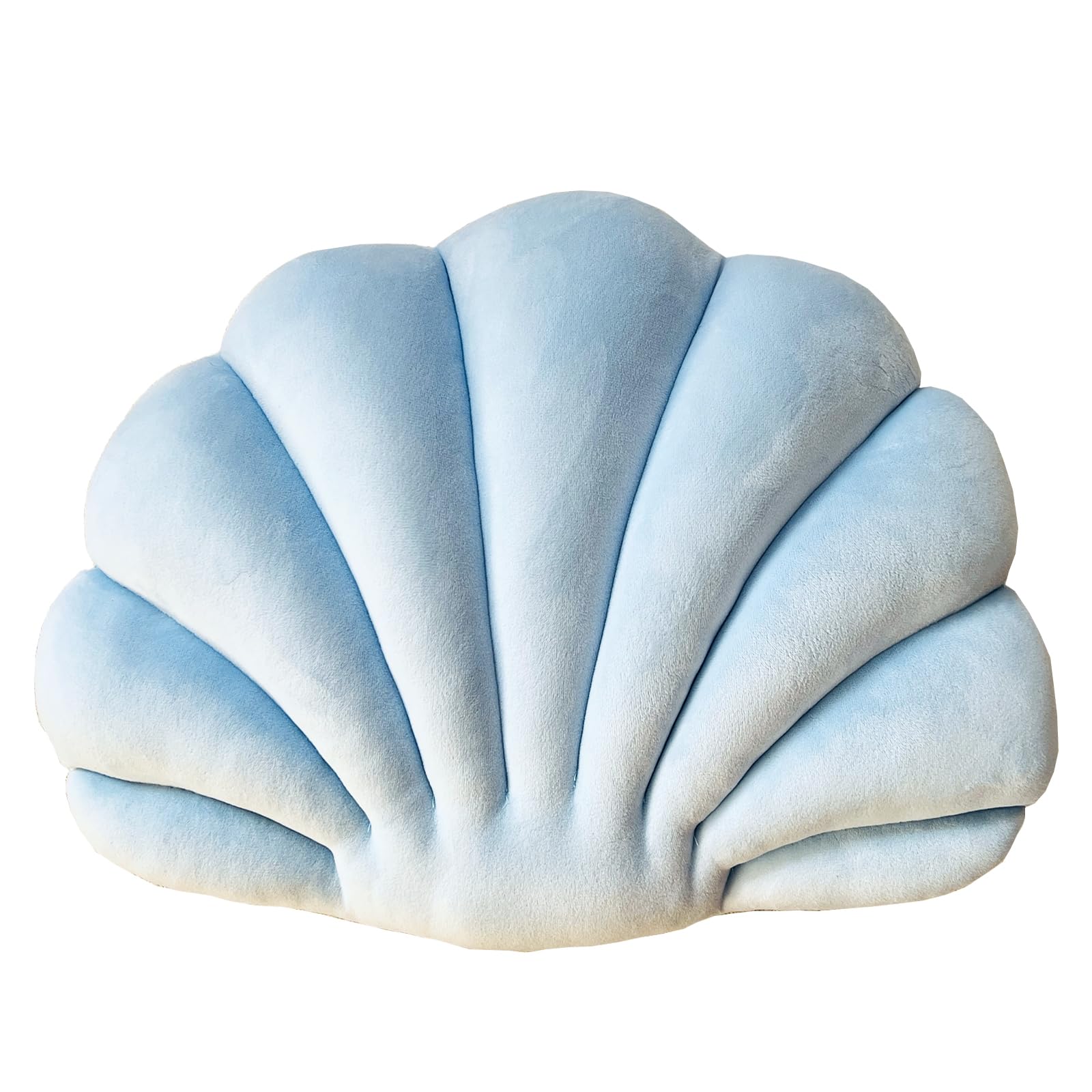 Yrxrus Seashell Pillow, Light Blue Shell Shaped Pillow, Outdoor Indoor Room Decor, Ocean Series Velvet Pillows, Throw Pillows Fo