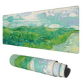 Desk Mat, Field Landscape Oil Painting Extended Gaming Mouse Pad Large, 31.5'X11.8' Big Mouse Pad With Non-Slip Base And Stitc