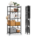 VEVOR 5-Tier Foldable Storage Shelf, 28W x 15D x 64H Inch Folding Metal Rack Shelving Unit, No Assembly Organizer Shelf with 5 W