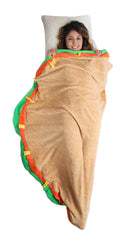 Plush Ultra-Soft Fleece Snuggle-in Sleeping Bag Blanket for Lounging On The Couch (Taco)