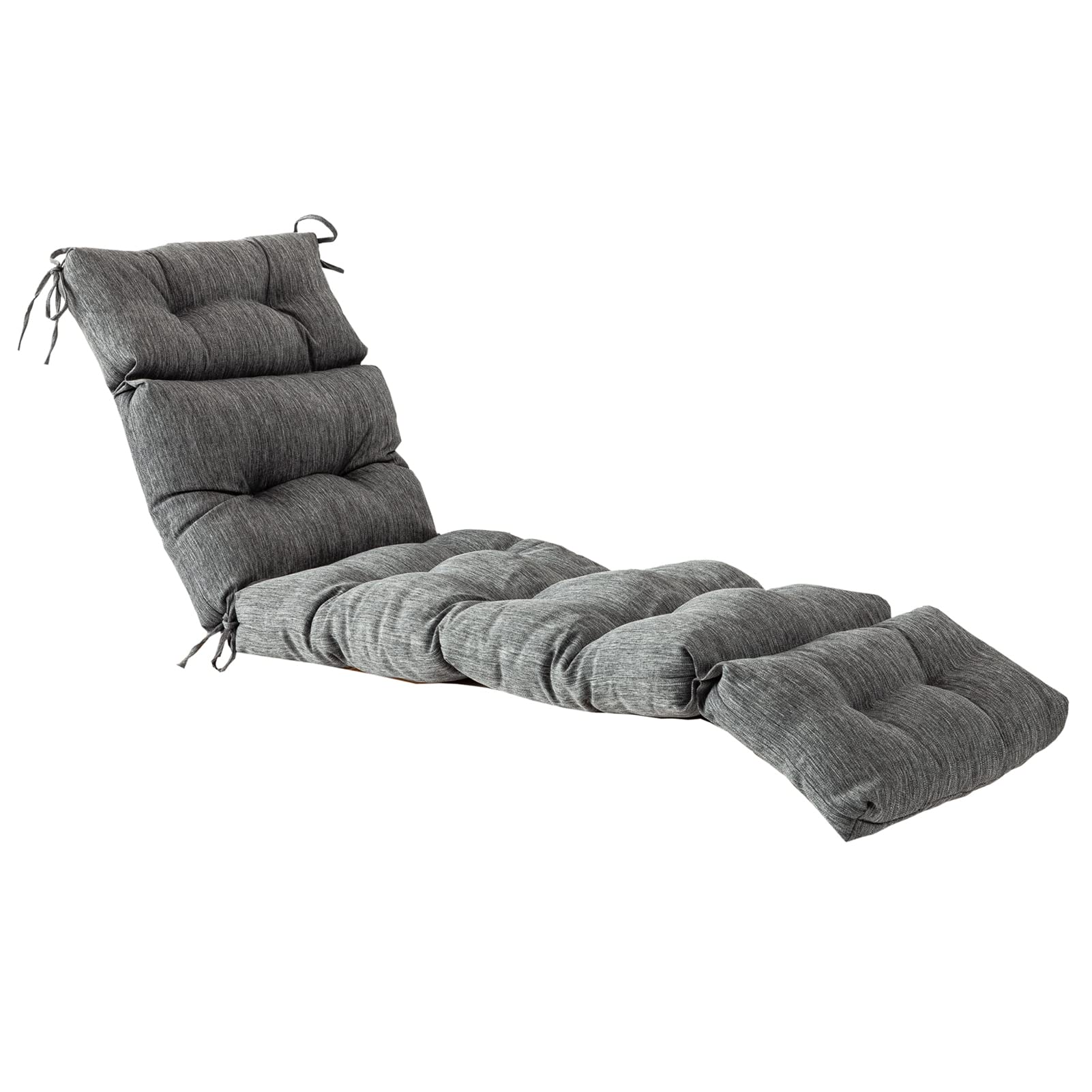 Qilloway Indoor/Outdoor Chaise Lounge Cushion,Spring/Summer Seasonal Replacement Cushions. (Charcoal Black/Grey)
