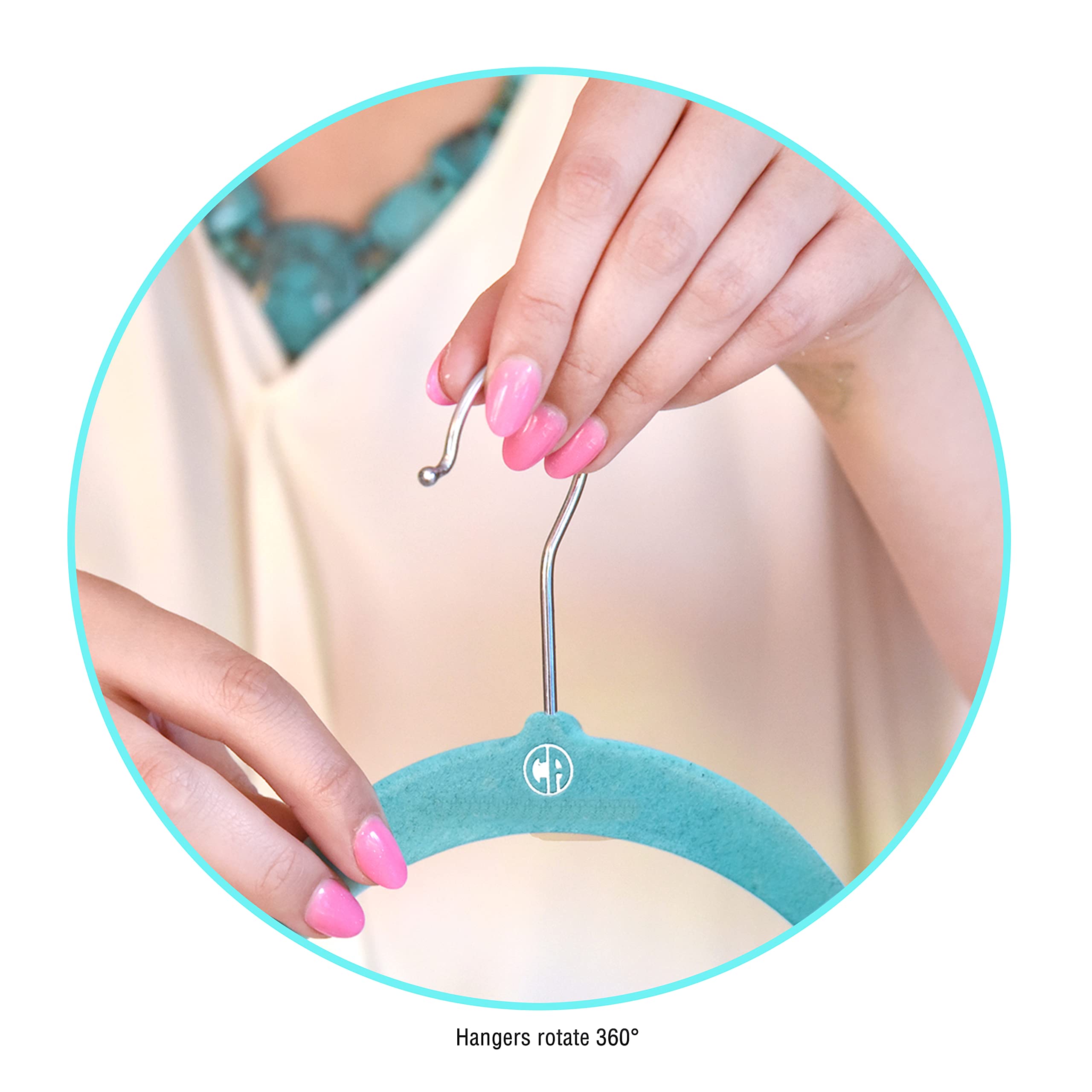 Closet Accessories, Velvet Hangers, Non-Slip Ultra Slim Space Saving Hanger, With Notches, Tie Bar, And Swivel Hooks, 30 Pack, W