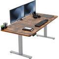 VIVO Electric 60 x 30 in Rustic Standing Desk, Memory Height Adjustment, 1B Series, Holds 220 lbs, Vintage Brown Top Gray Frame,