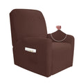 Jiviner Super Stretch Recliner Chair Covers 4 Pieces Sofa Slipcover For Recliner Chair Spandex Soft Recliner Slipcover With Pockets Recliner Furniture Protector (Light Coffee, Recliner)