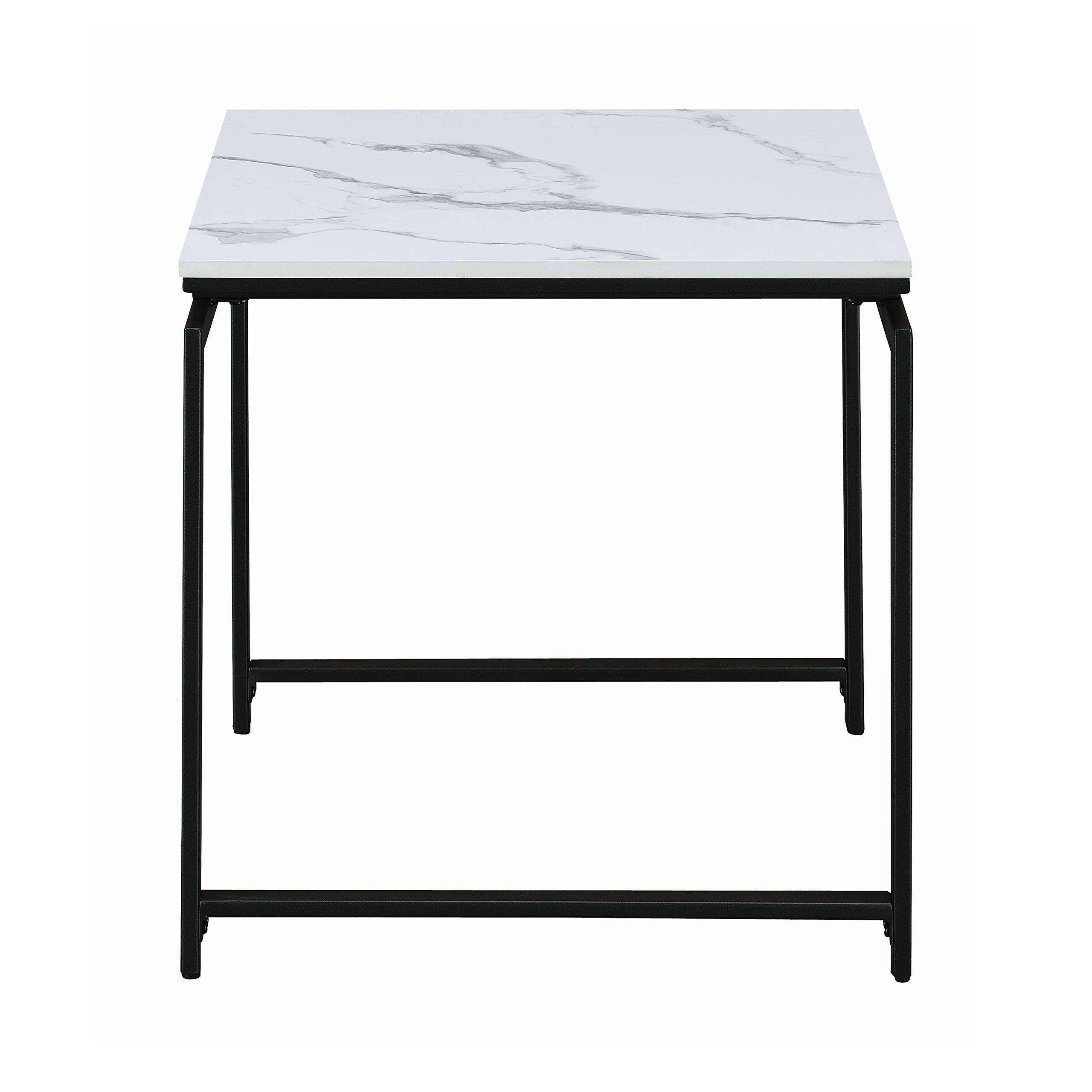 Coaster Home Furnishings 3-Piece Occasional Set White and Dark Gunmetal