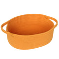 MEGASKET Orange Woven Basket, 13 x 9 x 5 Baskets for Gifts Empty, Cute Cotton Rope Cat Dog Toy Bin Box, Small Woven Bin for S