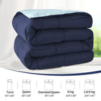 Homelike Moment California King Comforter - Blue Lightweight Down Alternative Bed Comforter, All Season Duvet Insert Quilted Rev
